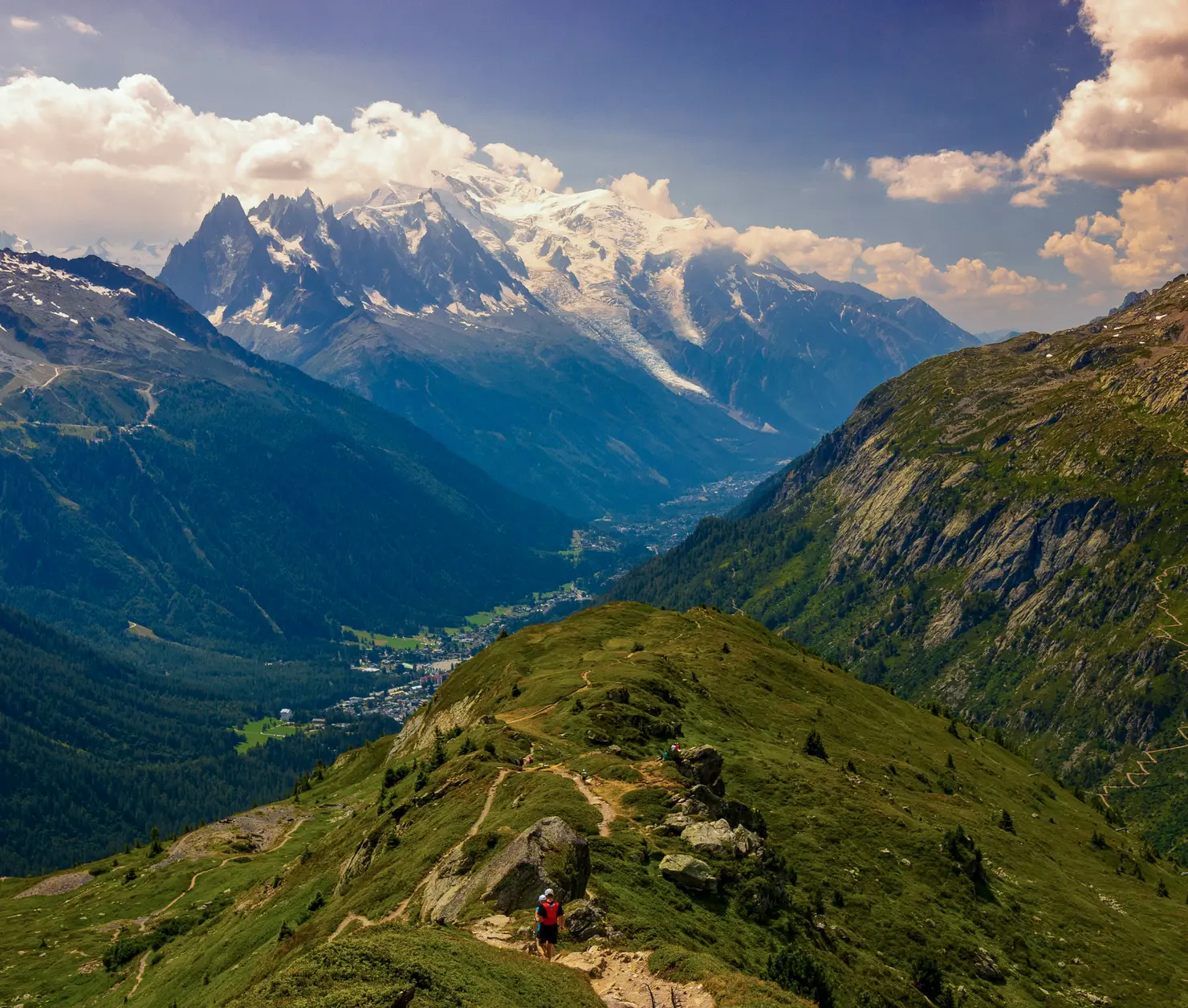 View over the Chamonix Valley in Summer